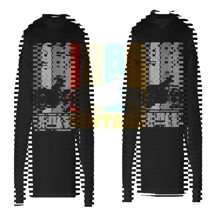 60 歳の誕生日バイカーギフトtシャツ-ヴィンテージ1966バイク 長袖Tシャツ