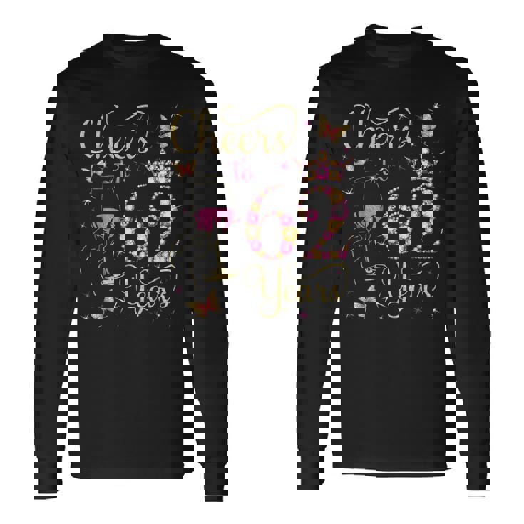 62歳、62歳の女王の誕生日、62歳の誕生日に乾杯。 長袖Tシャツ