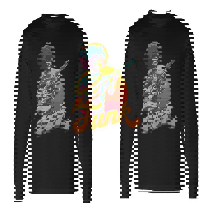 70年代レトロ・ファンク・アフロ・バンド・ギタリスト ジャズ・ファンク&ソウル 長袖Tシャツ