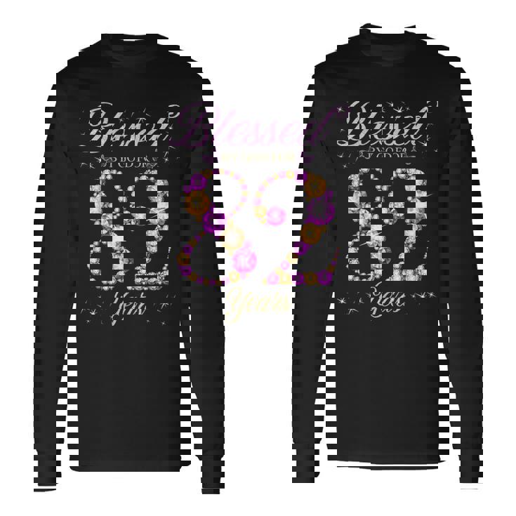 82歳の82歳の誕生日bデーパーティーに神に祝福されて 長袖Tシャツ