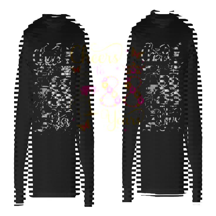 88歳、88歳の女王の誕生日、88歳の誕生日に乾杯。 長袖Tシャツ