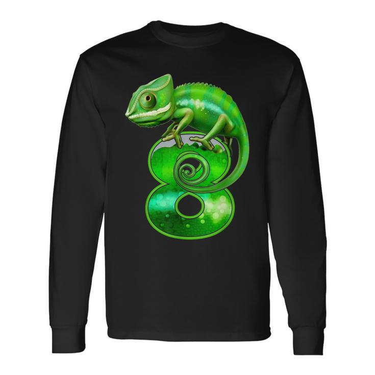 8E Anniversaire Lézard Pour Enfants 8 Ans Caméléon T-shirt à manches longues