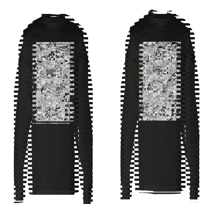 Ahegao オタクアニメ 垂れ下がるよだれアニメ Weeb Love 長袖Tシャツ