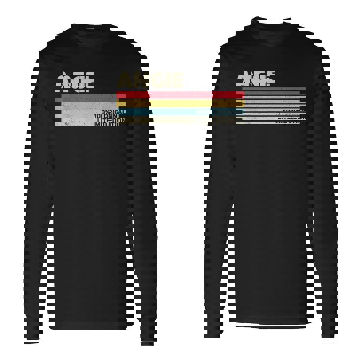 Angie パーソナライズ 名前 レトロ ヴィンテージ 70年代 80年代 90年代 誕生日 長袖Tシャツ