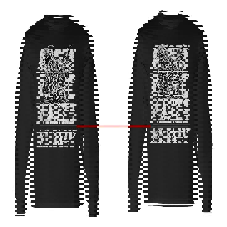 Angry Music Make Me Happy Heavy Metal Metalheads 長袖Tシャツ