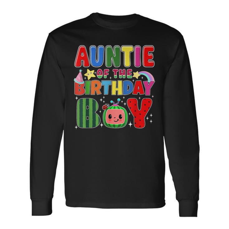 Auntie Of The Birthday Boy Melon Family Matching Long Sleeve T-Shirt Gifts ideas