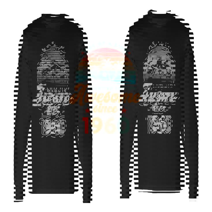 Awesomeince 1960 パームツリー 66歳の誕生日 長袖Tシャツ