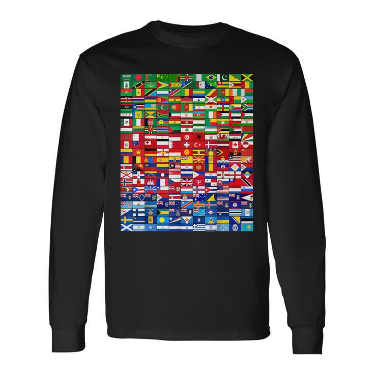 Banderas Del Mundo En Gradación De Color Banderas Nacionales Camiseta de manga larga