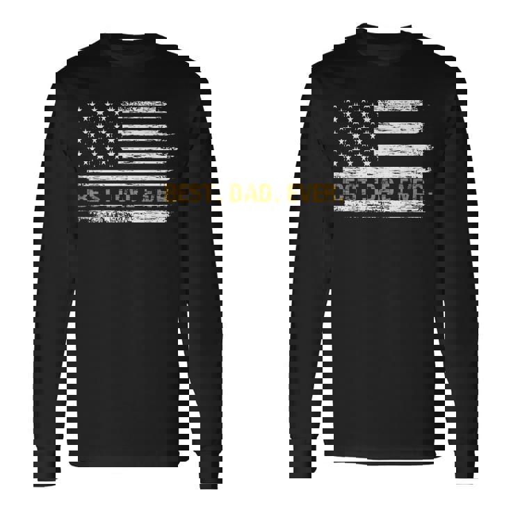 Bandiera Americana Best Dad Ever Best Daddy Bandiera Best Dad Ever Maglietta a maniche lunghe