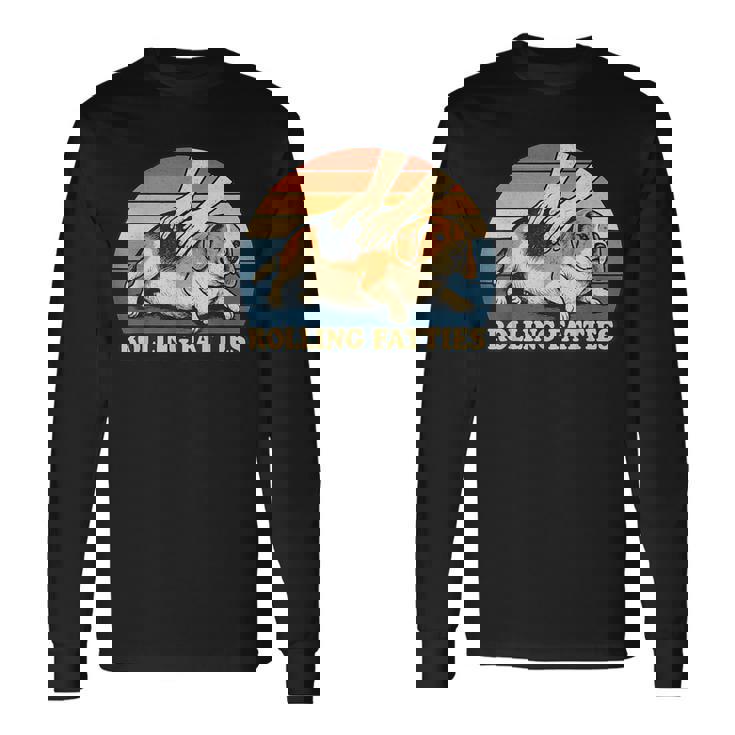 Beagle Rolling Fatties 駄洒落ジョーク 犬好き 長袖Tシャツ