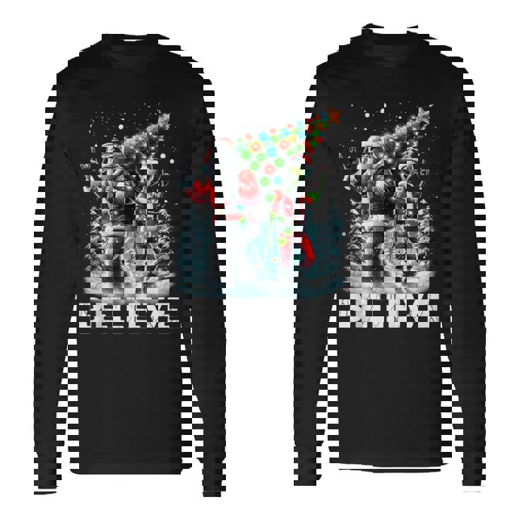 Believe Alien And Bigfoot Christmas Tank Top Long Sleeve T-Shirt