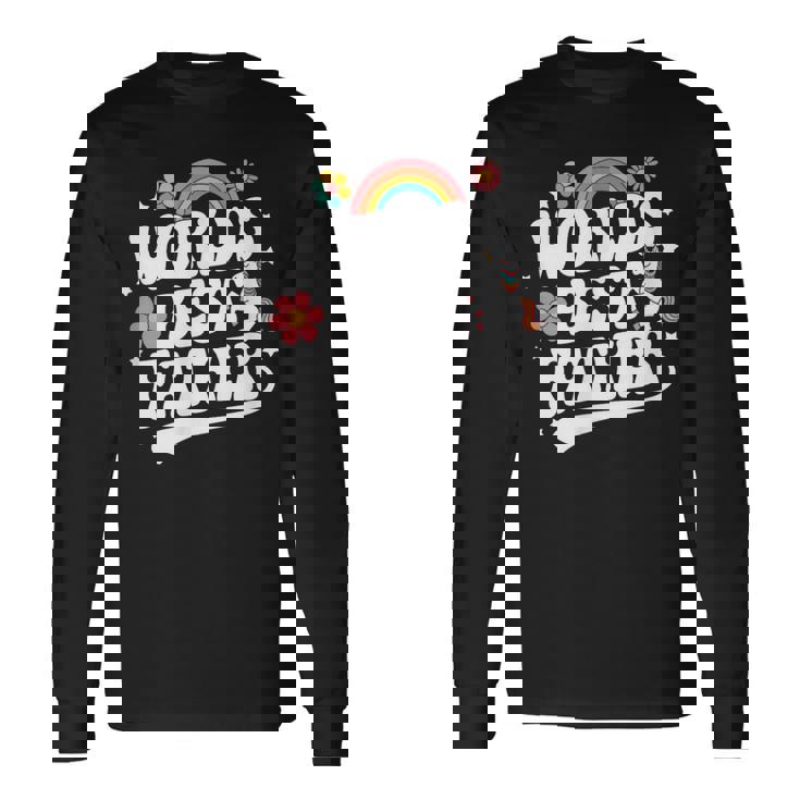 Words Best Father Pink Father’S Day 長袖Tシャツ