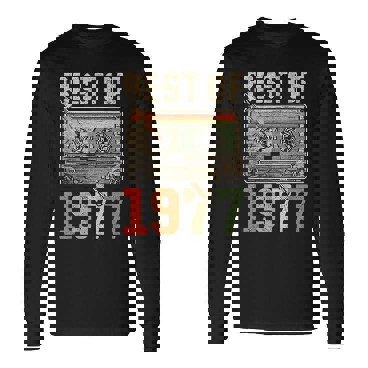 Best Of 1977 オールド・カセット 49歳の誕生日 レトロ 長袖Tシャツ