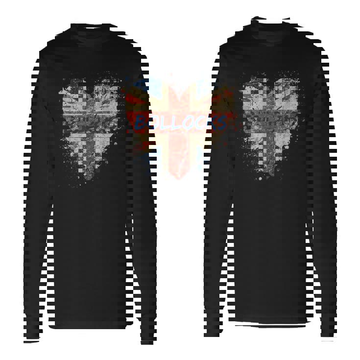 Bollocks ヴィンテージ 英国ユニオンジャック ハートペイント 飛び散り 長袖Tシャツ