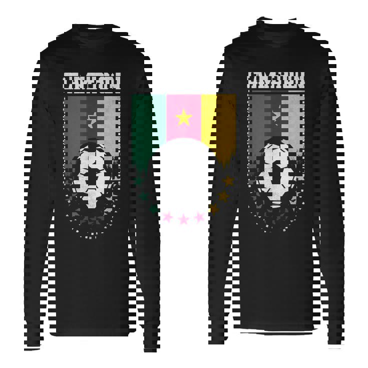 Cameroon Flag Soccer Fan Long Sleeve T-Shirt