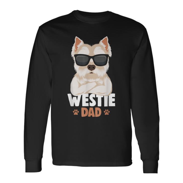 Cane Del Papà Di West Highland Terrier Maglietta a maniche lunghe