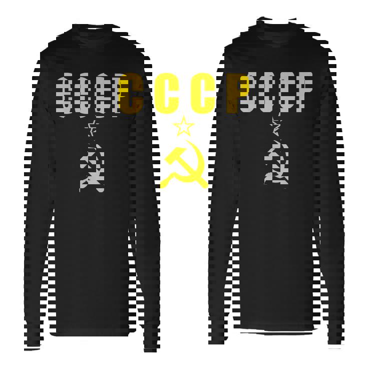 Cccp Urss Unionoviétiqueintagetyle Guerre Froide T-shirt à manches longues