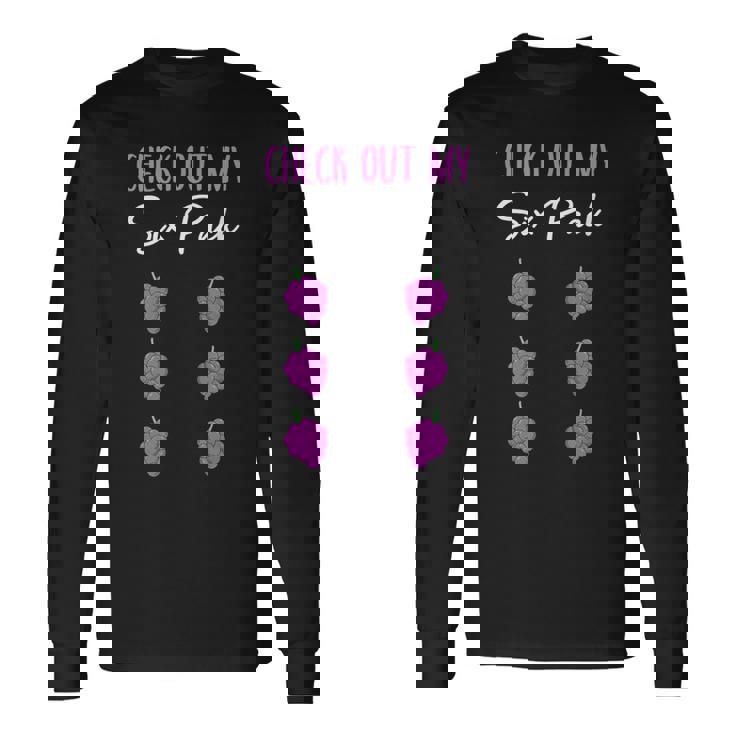 Check Out My 6パック ブドウ柄 長袖Tシャツ