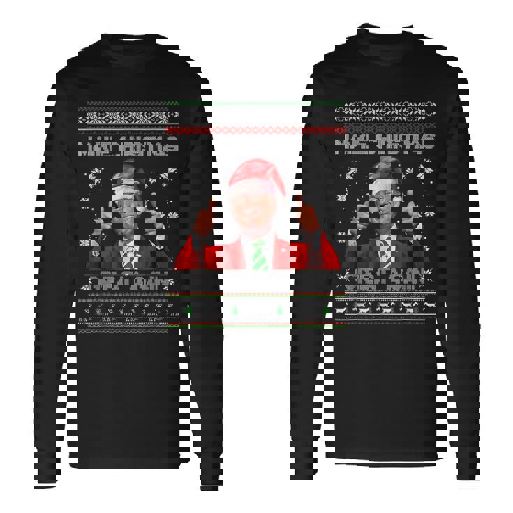 Make Christmas Great Again Xmas Trump Pajamas Ugly Long Sleeve T-Shirt