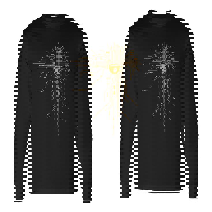 Coffee Powered Programmer Computer Geek CPU Print Long Sleeve T-Shirt