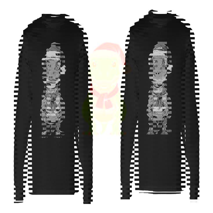 Cute Christmas Velociraptor Santa Raptor Dinosaur Tank Top Long Sleeve T-Shirt