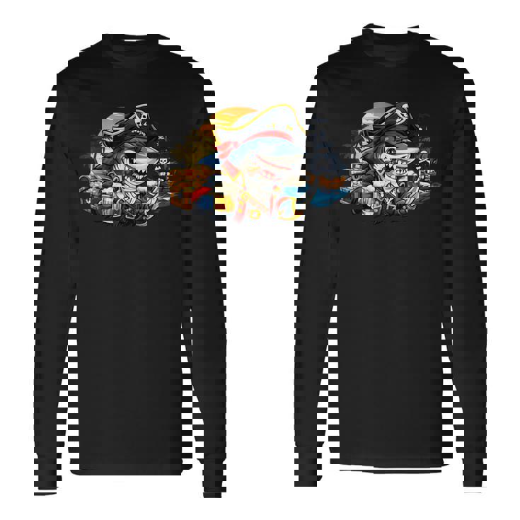 Dads Piratehark グラフィック 漫画 海 アドベンチャーシャツ 長袖Tシャツ