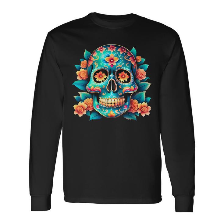 Dia De Los Muertosugarkull Chemise Dia De Los Muertos T-shirt à manches longues