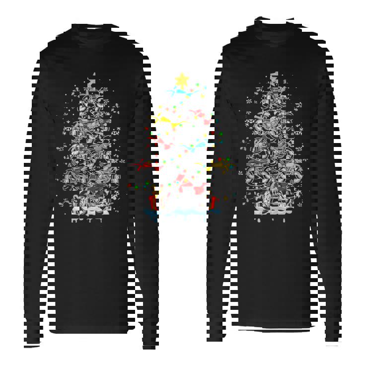 Dirt Bikes As Colorful Lights Christmas Tree Costume Biker Tank Top Long Sleeve T-Shirt