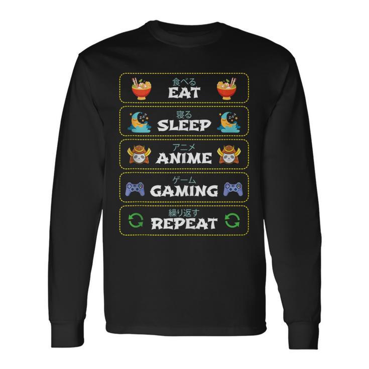 Disfraz De Regalo Eatleep Anime Gaming Repeat Paraideojuegos In Mangas Camiseta de manga larga