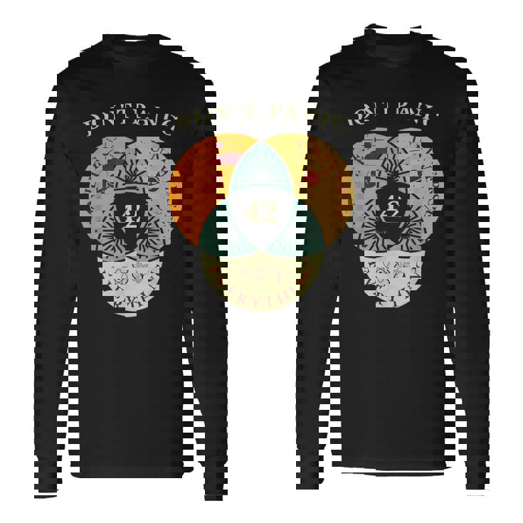 Don't Panic Life Universe Everything 42F 宇宙愛好家 長袖Tシャツ