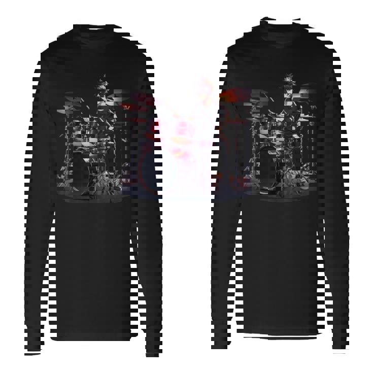 Drums ドラマーバンド ドラムセット ドラムセット 長袖Tシャツ