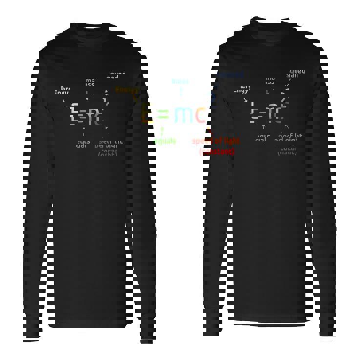 E Equals M C 2乗 EMc2 科学方程式 長袖Tシャツ