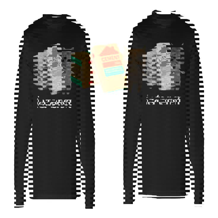 I Eat Cement 猫シャツ キッズ 面白い ダンク 猫 ミーム 長袖Tシャツ