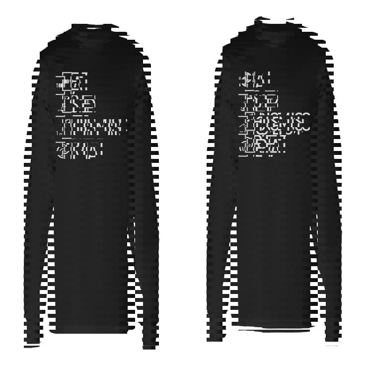 Eatleep House Music リピート Edm Lover Djハウスミュージック 長袖Tシャツ ギフトのアイデア