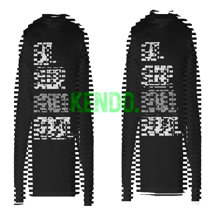 Eatleep Kendo Repeat 面白い格闘技コンバット 長袖Tシャツ