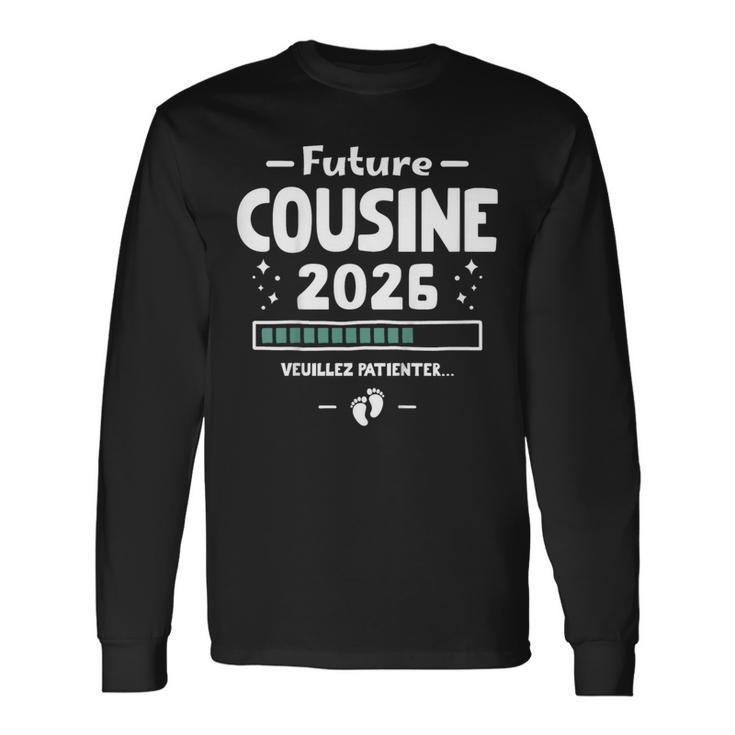 Enfant Annonce Première Grossesse Future Cousine 2026 En Attente T-shirt à manches longues