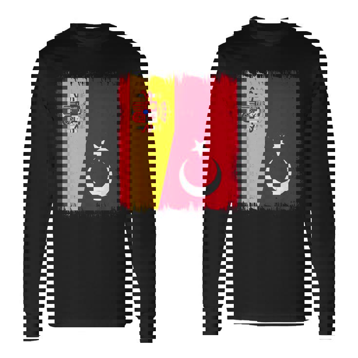 España Turquía Bandera Española Raíces Turcas Camiseta de manga larga