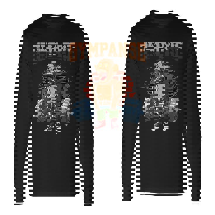 Fitness Gympanse Deadlift Workout Training Gymを行っています 長袖Tシャツ