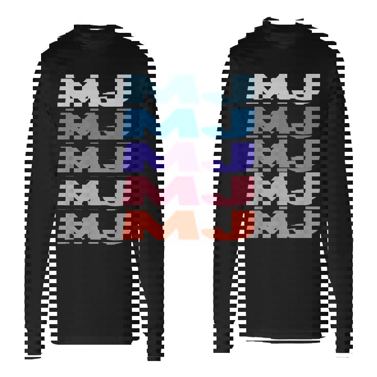 Modern Repeated Text Mj 長袖Tシャツ