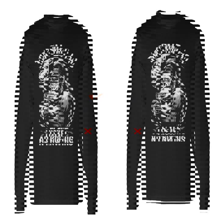 aying I Know Things 皮肉 ギャグ パンゴリラ レディース メンズ 長袖tシャツ 長袖Tシャツ