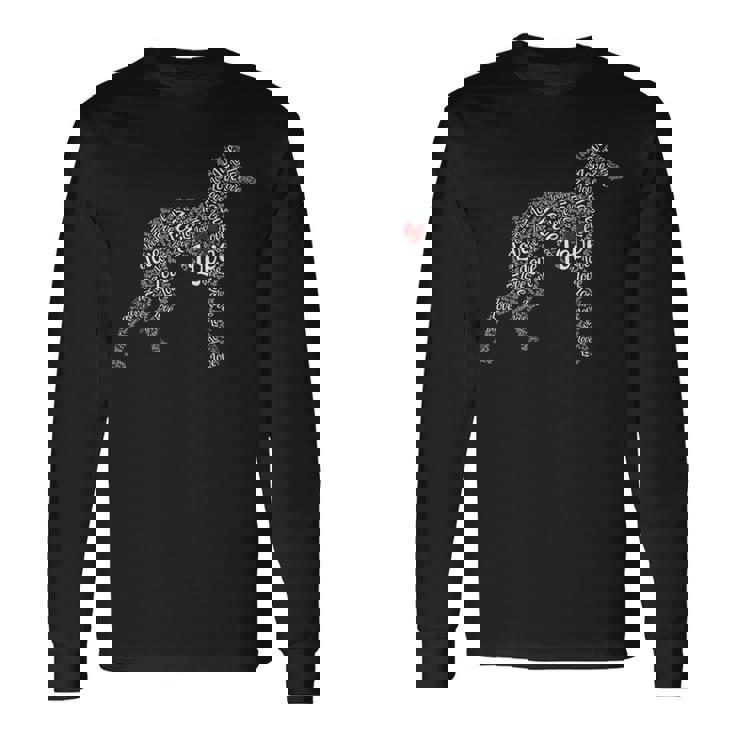 Greyhound I Love Greyhounds 長袖Tシャツ