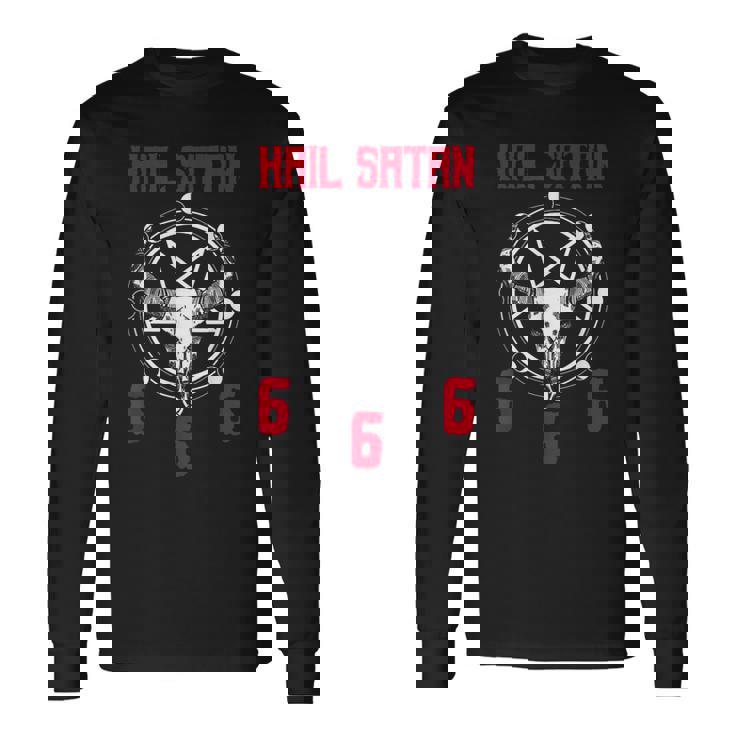 Hailatan 666 バフォメット ペンタグラム ルシファー オカルトサタニック 長袖Tシャツ