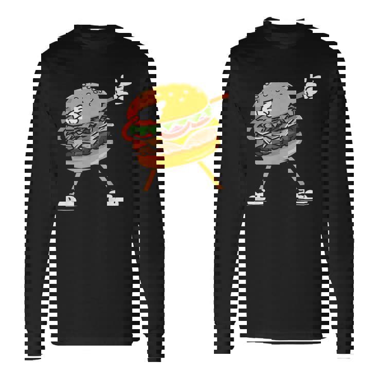 Hamburger チーズバーガー Burger Fast Food Cheeseburger Dabbing 長袖Tシャツ ギフトのアイデア