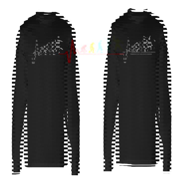 Handball Playerintage Retro Heartbeat Evolution Handball T-shirt à manches longues