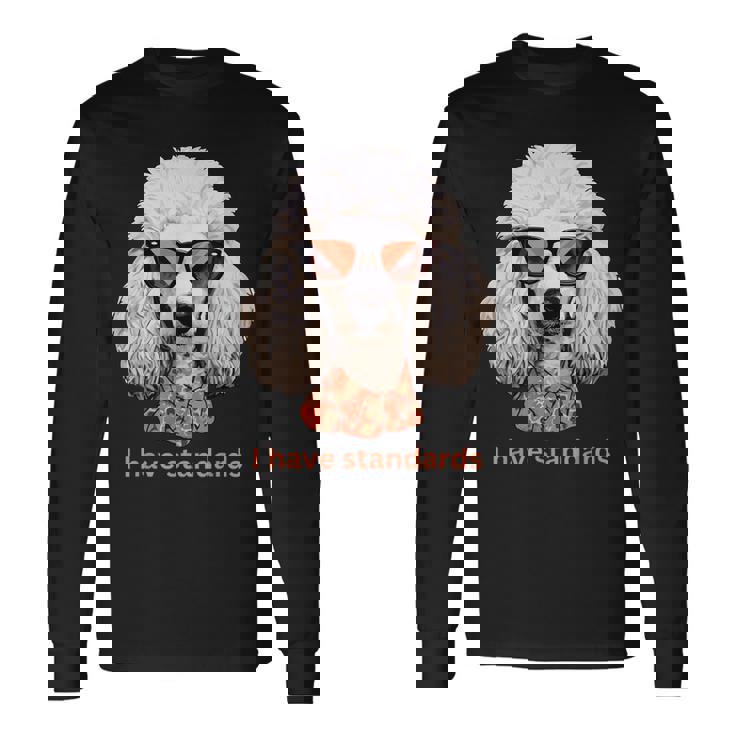 I Havetandardsファニースタンダードプードル愛好家デザイン 長袖Tシャツ