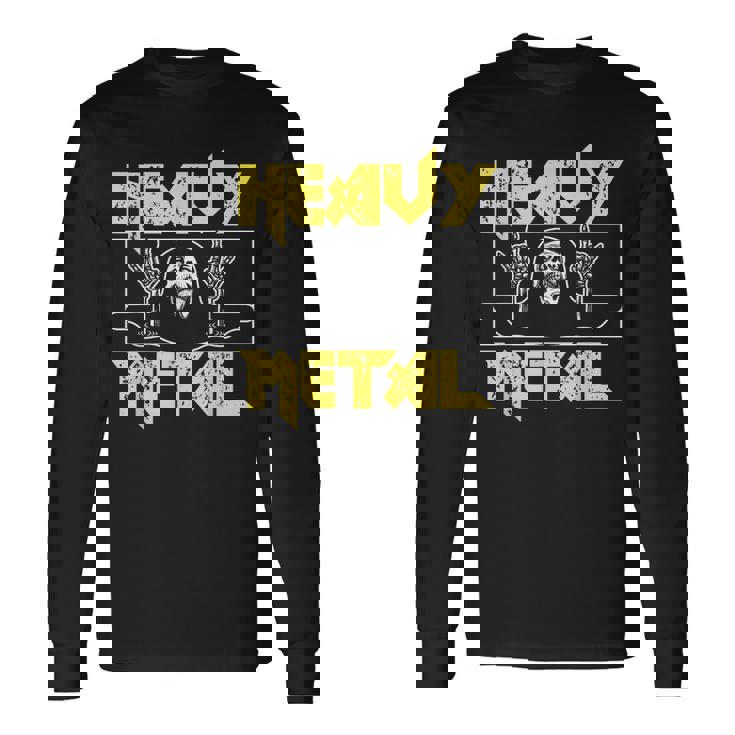 Heavy Metal Death Rock Keleton Horns Up ヘヴィメタル 長袖Tシャツ