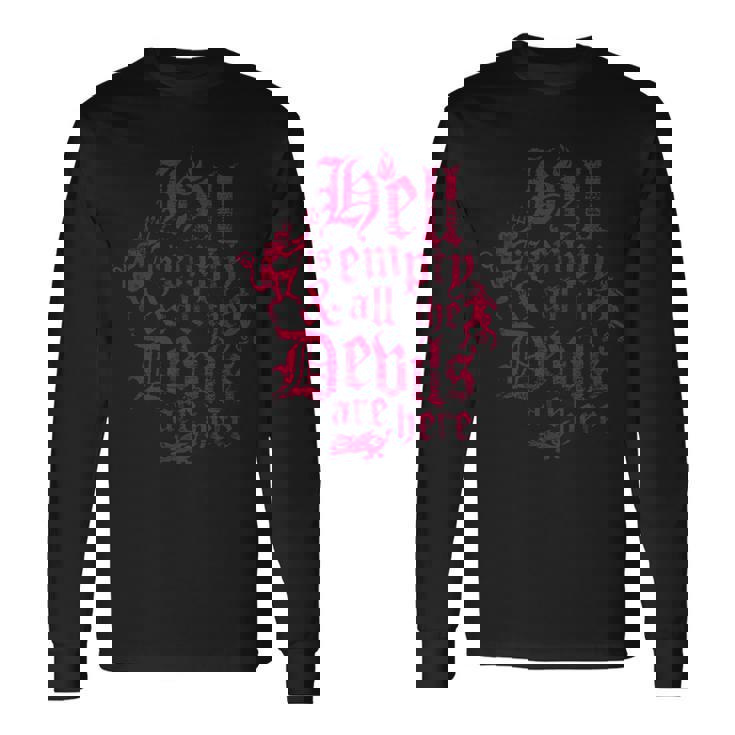 Hell Is Empty テンペスト ヴィンテージ アンティーク調 ゴシック シェイクスピア 長袖Tシャツ