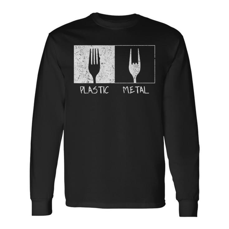 Horquillas De Metal De Plástico Camiseta de manga larga