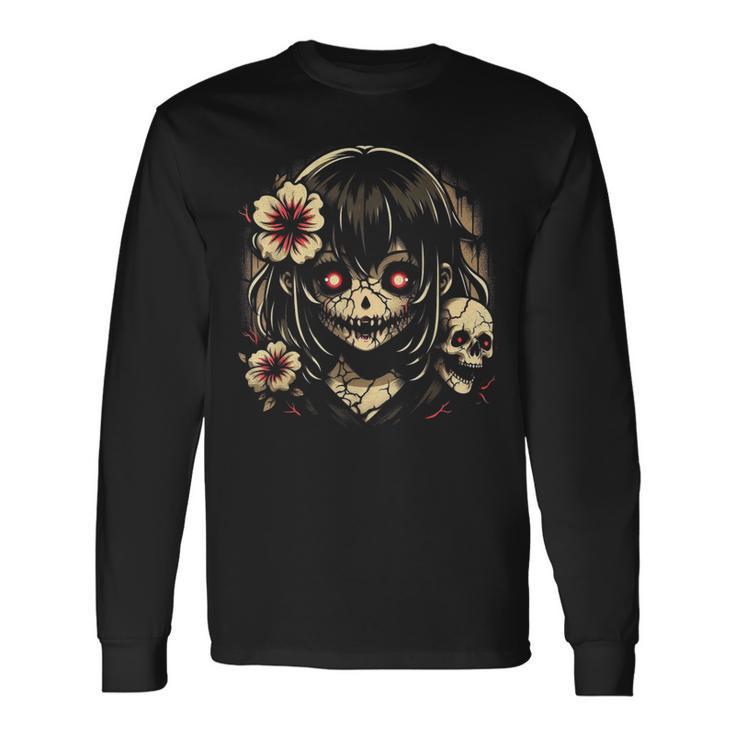 Horror Anime Manga Japanese Scary Kawaii Anime Goth Long Sleeve T-Shirt