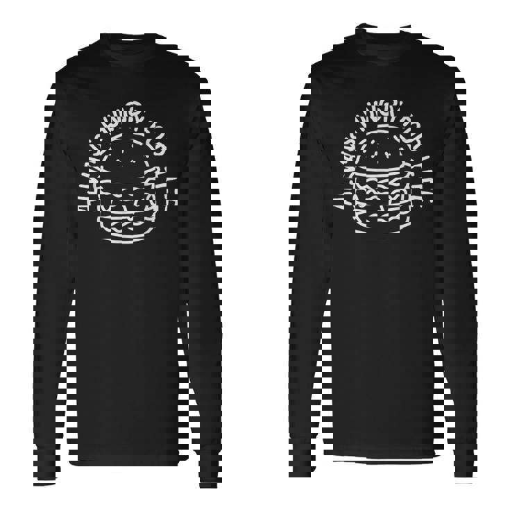 Hungry For Life 賢いハンバーガーデザイン 長袖Tシャツ